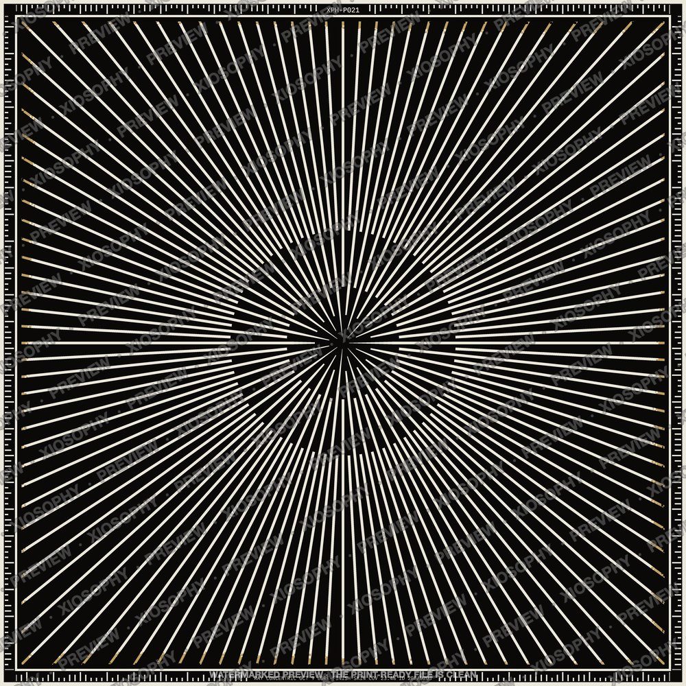 Sunburst Frame, Bone and brass on ink