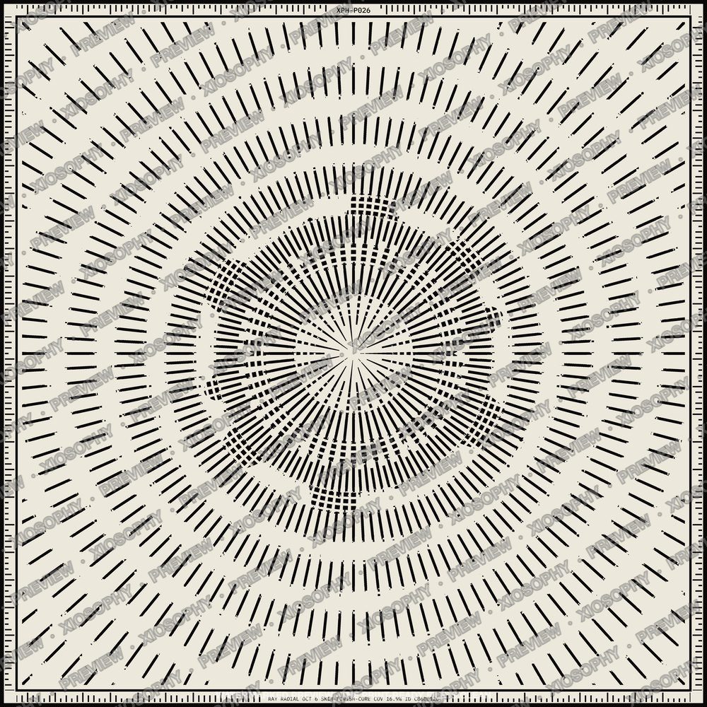 Sunburst Rings, Ink on bone