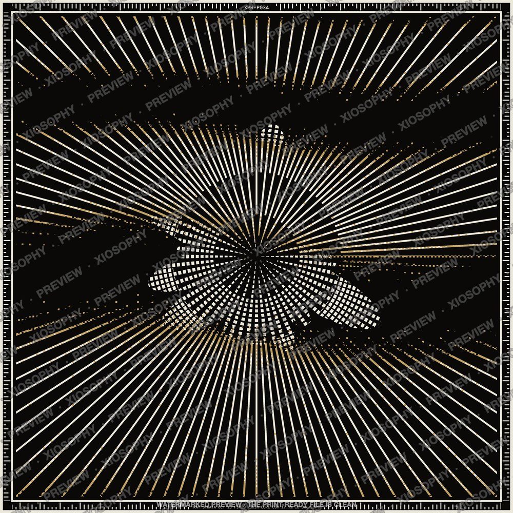 Sunburst Strata, Bone and brass on ink