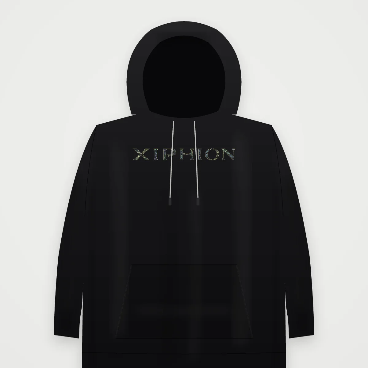 XIPHION Tide Mosaic on a black hoodie