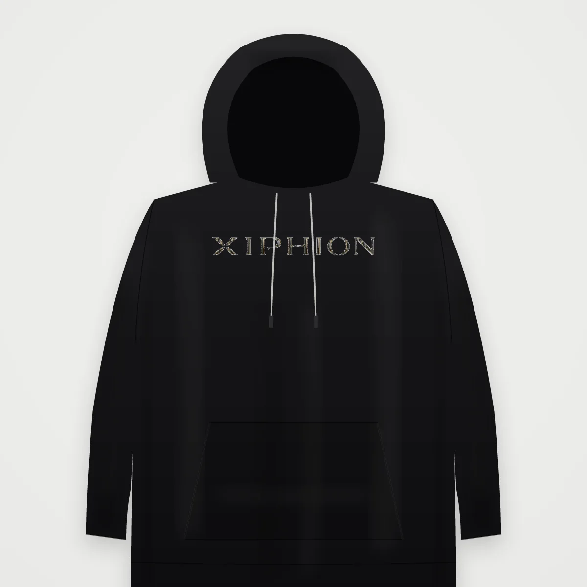 XIPHION Circle on a black hoodie